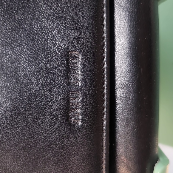 AUTHENTIC MIU MIU TRI-FOLD BLACK LEATHER LONG WALLET GOOD USED CONDITION - Picture 2 of 16